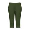 Damen Mode Einfarbig Elastische Taille Caprihose Schmal Geschnitten Spitze Besatz Leggings Freizeit Sporthose