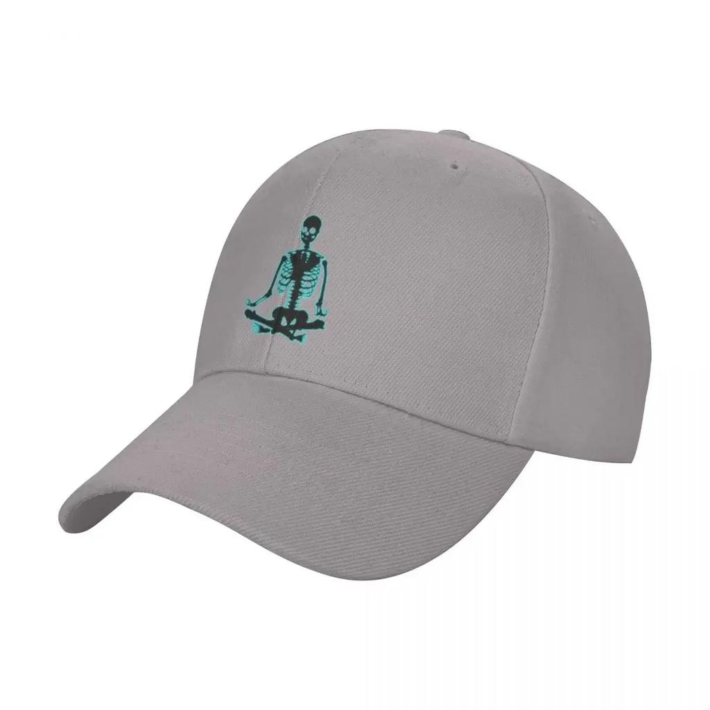 Skeleton Meditating Blue Glow Baseball Cap Birthday Sun  Hat Unisex Luxury For Girls Unisexs