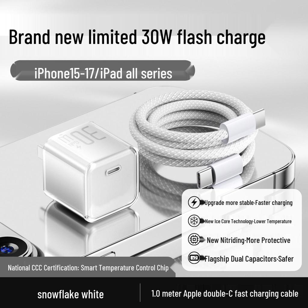 Apple-Compatible 16W GaN Charger for iPhone 15 Pro Max/14 Plus - Genuine PD Fast Charge