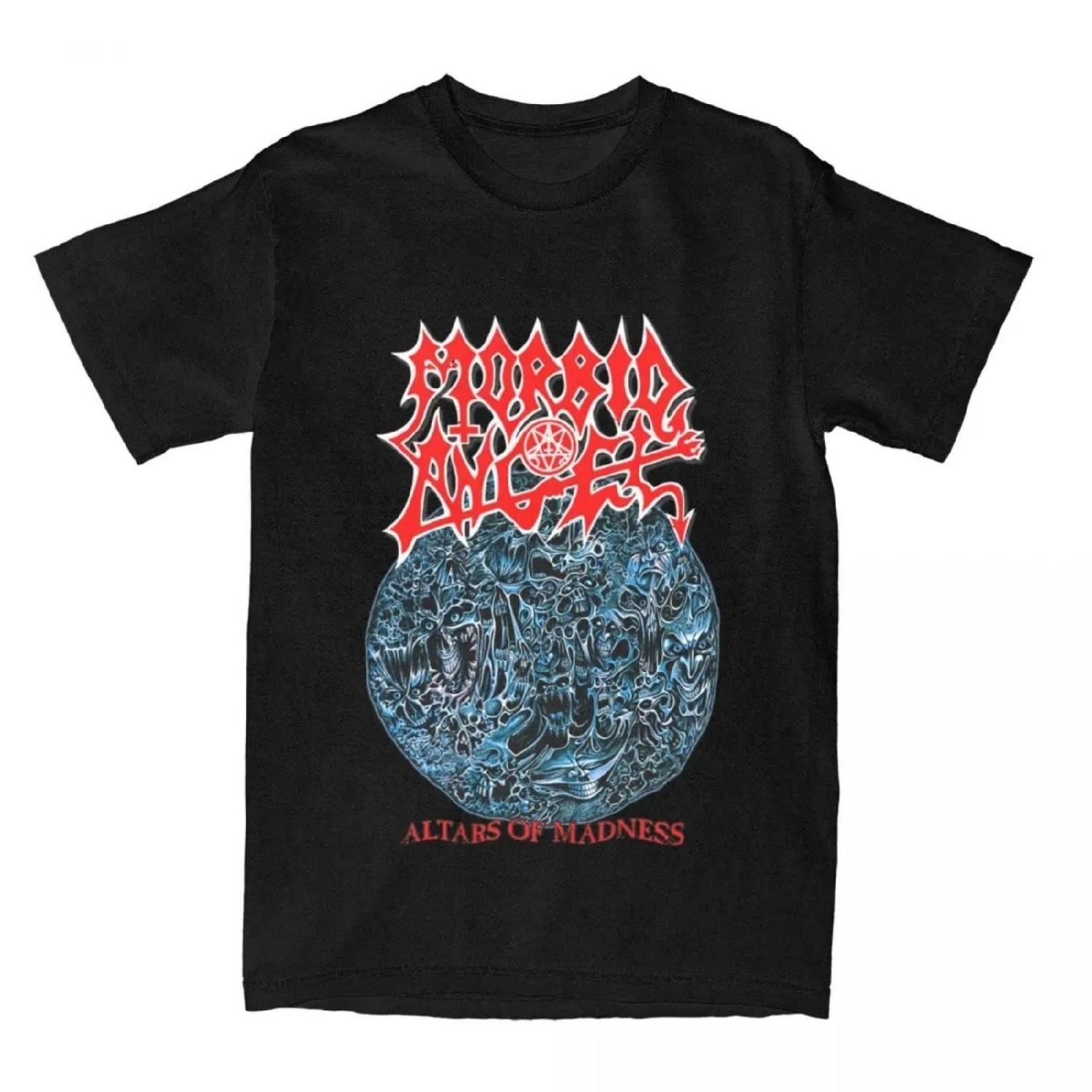 Morbid Angel Дэт-метал Футболка Мужская Женская Юмор Хлопковая Футболка с Круглым Вырезом Принтованная Футболка Большого Размера S
