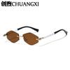 New frameless polygonal metal sunglasses, plain sunscreen and thin sunglasses, personalized trimmed sunglasses
