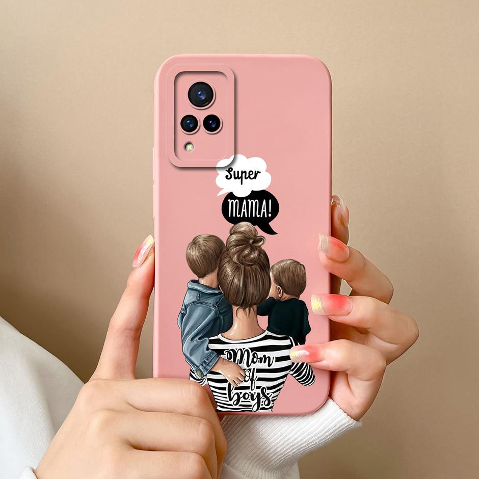 Phone Case For VIVO V21 4G 5G Cute Sweet Girls Cartoons High-quality Liquid Silicone Coque For VIVO V21 4G 5G New Design Funda