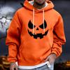 Men's Halloween Hoodie Funny Pumpkin Face Hoodie Scary Long Sleeve Top