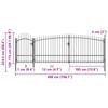 Woerden Gartentor mit Speerspitzen-Design 5 x 1,75 m Schwarz
