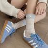 Trendige Socken Min Stoff Standardsocken Mid-Tube-Socken Nadelstreifen Kontrast Splicing Stacksocken Vintage Gestreifte Socken