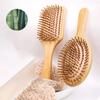 Natural Bamboo Paddle Comb Air Cushion Comb Scalp Massage Anti-static Tangle Free comb,Special for Real Hair Wigs