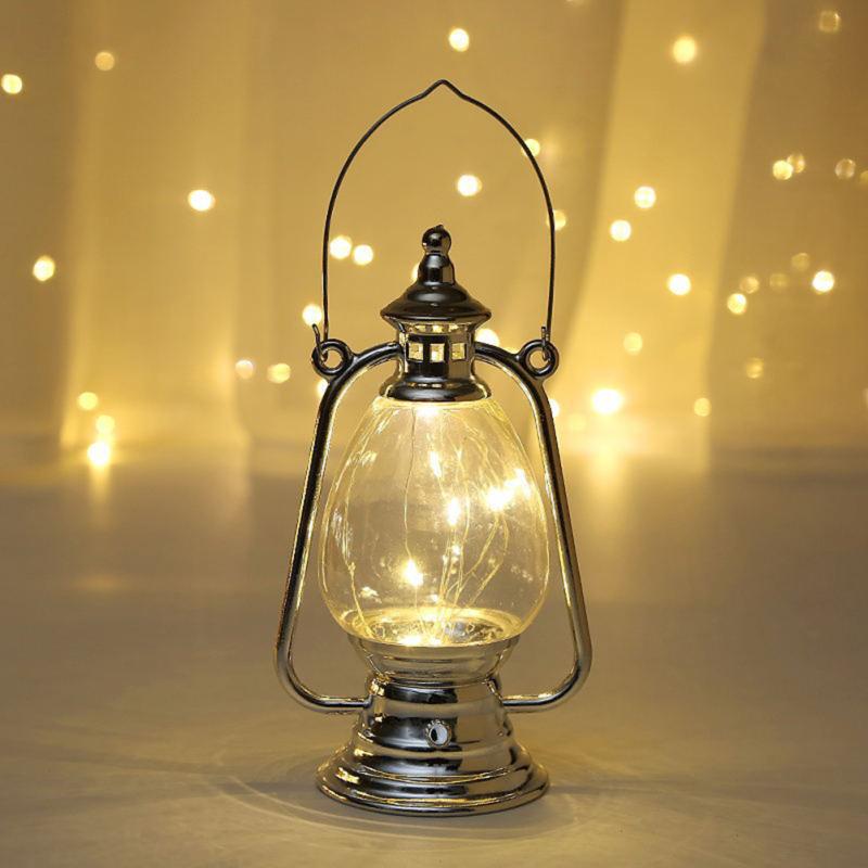 Retro Led Oil Lamp Lantern Multifunctional Electronic Candle Light Creative Hanging Ornaments