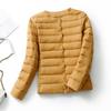 Down Jacket Women's Light and Thin Short Round Neck Long-sleeved Korean Version Large Size Slim V-neck Jacket