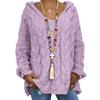 2026 Autumn Winter Pure Color Cable Knit Hoodie - European/American Bestseller