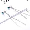 Personality Female Earring  Sterling Silver Asymmetric Blue Star Long Tassel Ear Line Earrings for Women Wedding  Gift