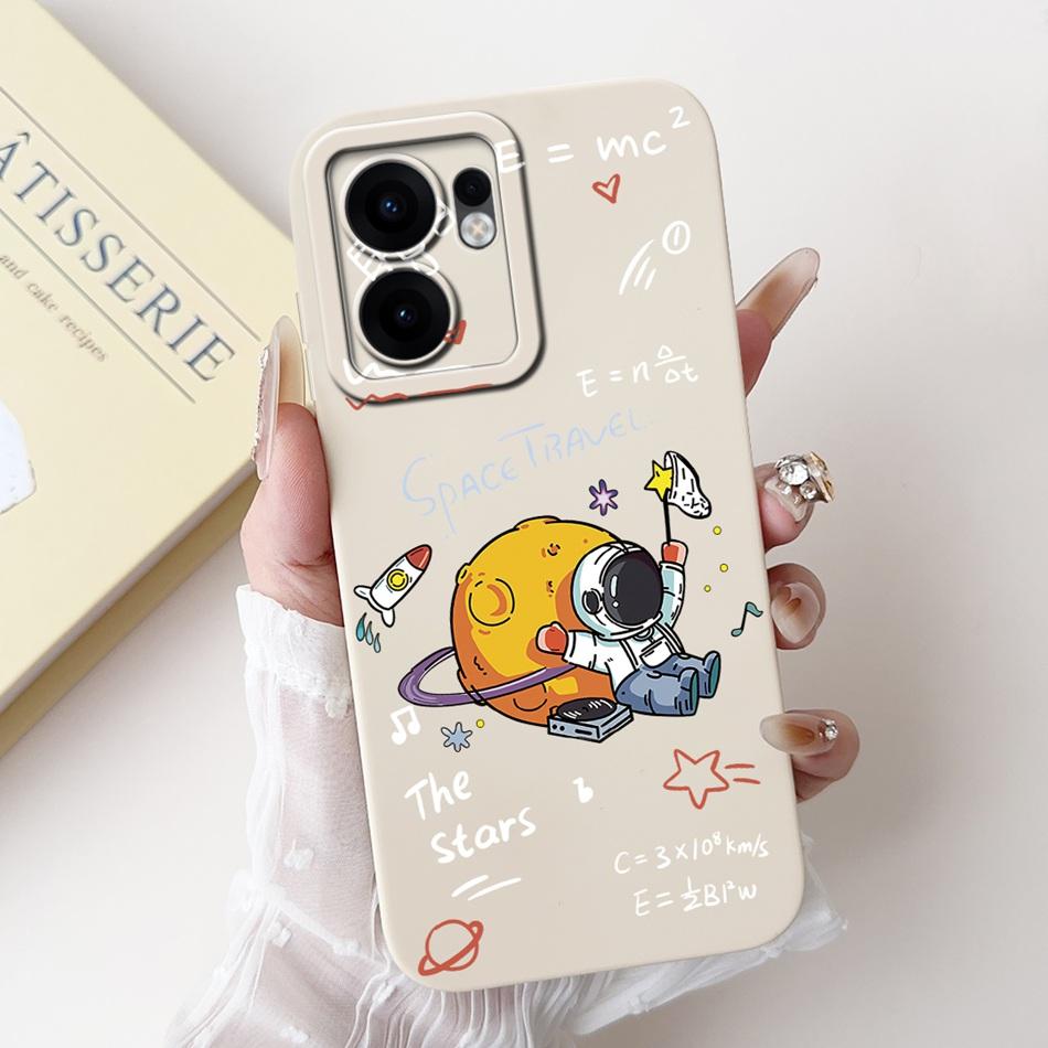 For OPPO Reno13 F 4G 5G Reno13 Pro Cute Cartoon Astronaut Cat Phone Case Reno 13F 13 13Pro Soft Silicone Shockproof Cases