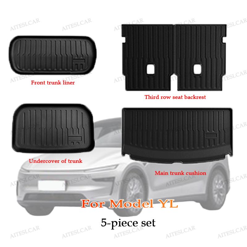 AITESLCAR For Tesla Floor Mat Model YL 2026 Car Trunk Mat Set Luggage Mat TPE Waterproof Anti-Slip Set LHD&RHD Floor Liner Mat