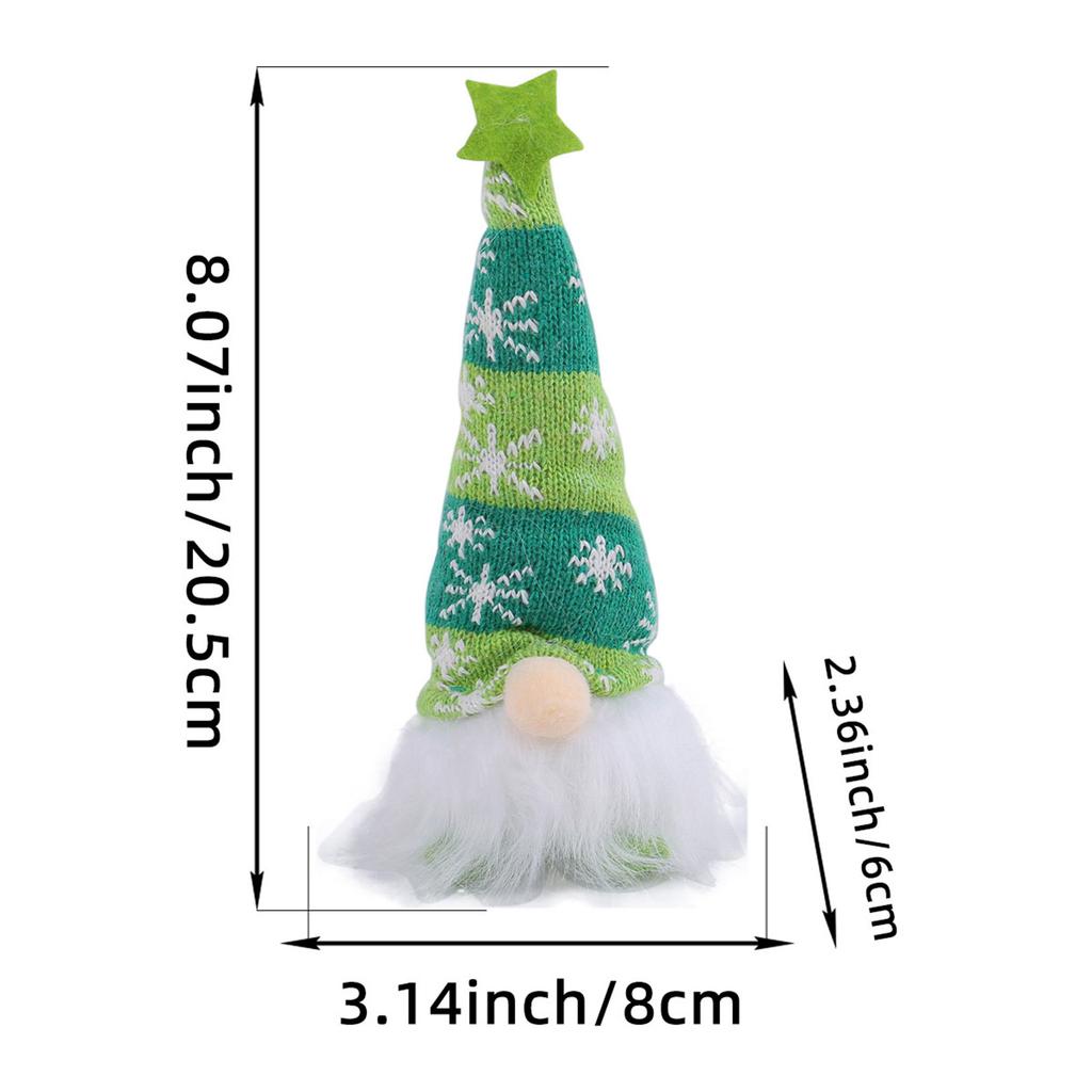 Christmas Gnome Ornaments with LED Light, Hand-Knitted Plush Doll for Tree & Home Decor, Cute Gift for Kids