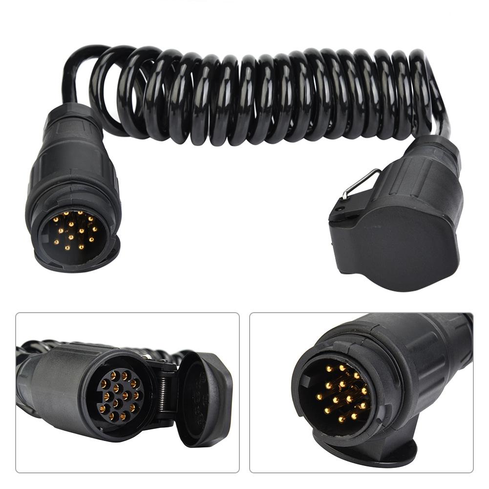 13 Pin Trailer Plug Wiring Spring Cable Connector Adapter for Trailer Caravan