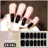 CS Waterproof No-Cure Gel Nail Wraps, Full Cover Korean Style Sparkling Solid Color Nail Stickers, Nail Patch Films