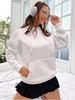 Women's Harajuku Fleece Hoodie with Back Letter Print