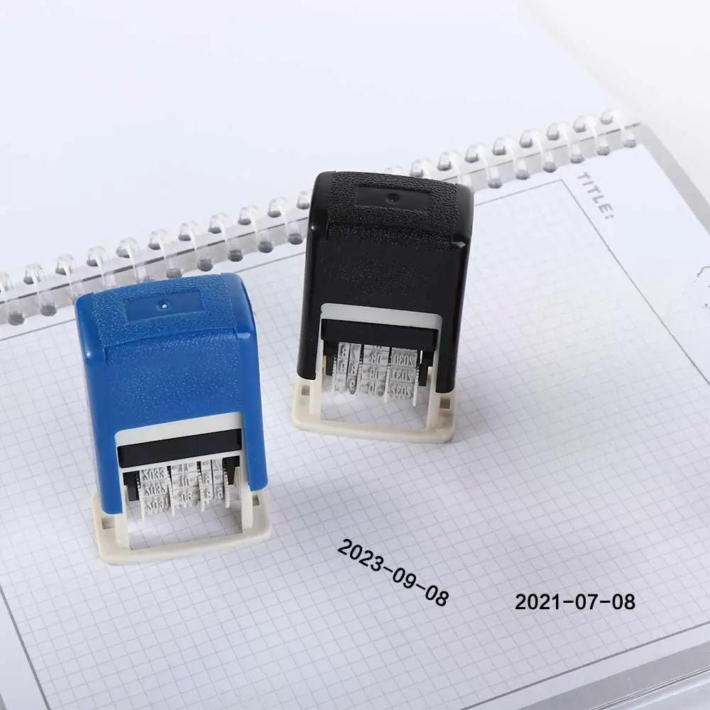 DIY Handle Account Date Stamps Stamping Automatic Ink Return Mini Self-Inking Stamps for Office Supplies Date Wheel Stamp