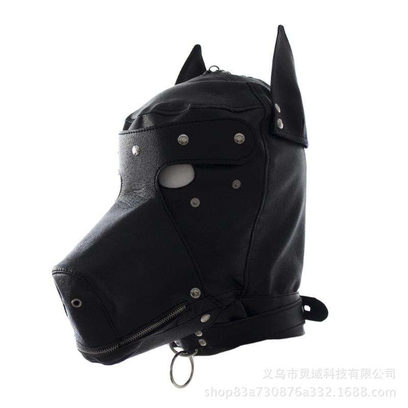 PU Hood Black Head Cover Role Play Mask Unknown Mystery Flirting Play