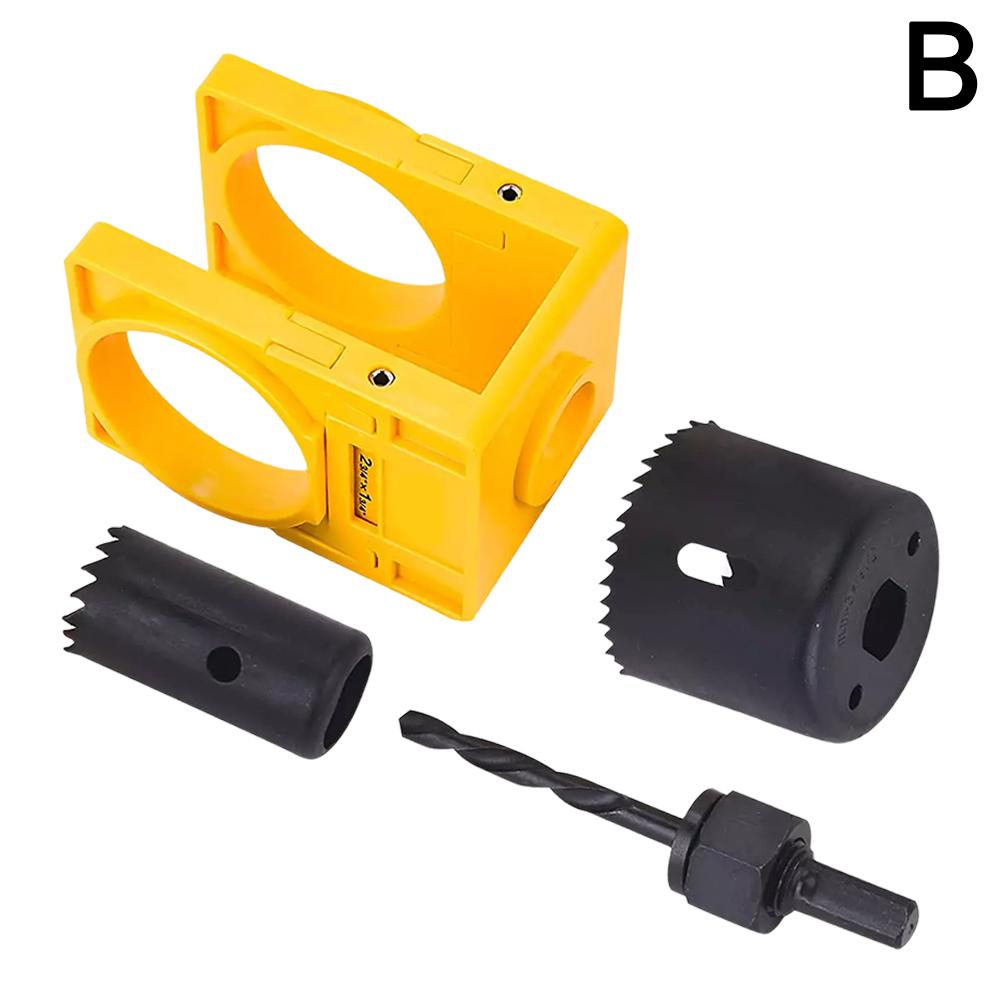 

Набор для установки дверного замка с направляющим шаблоном, набор для сверления отверстий под дверной замок, идеально подходит для деревянных дверей жёлтый