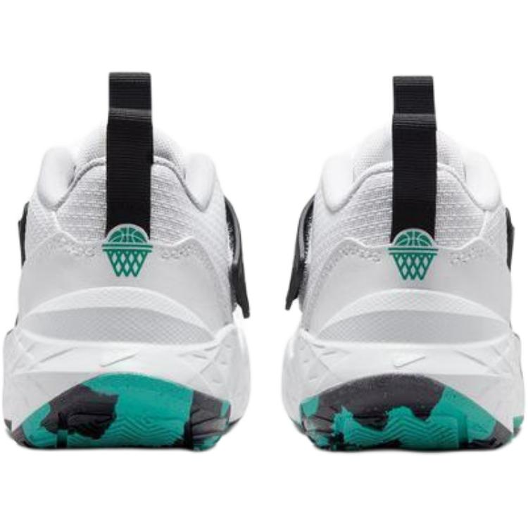 Nike Team Hustle D 12 Comfortable Versatile Low-Top Basketball Shoes Kids sneakers Black White Green HF6280-105