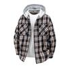 Unisex Hooded Plaid Shirt Jacket - Spring/Autumn Long Sleeve Korean & Japanese Style