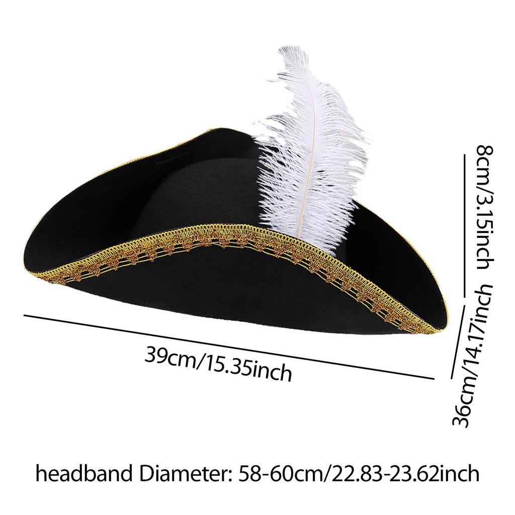 Pirate Hat Halloween Headwear Women Men Comfortable Birthday Stage Performance Festival Decor Gift Novelty Buccaneer Tricorn Hat