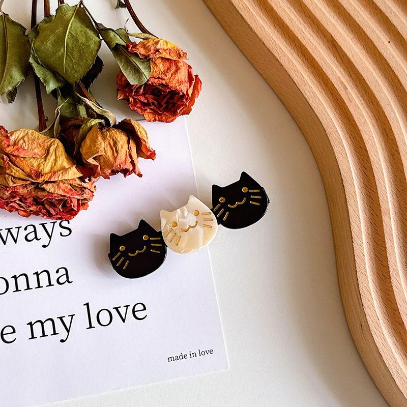 New 6.3cm Three Little Kittens Acetic Acid  Bangs Clip Exquisite Fashion Animal Duckbill Clip Hair Accessories