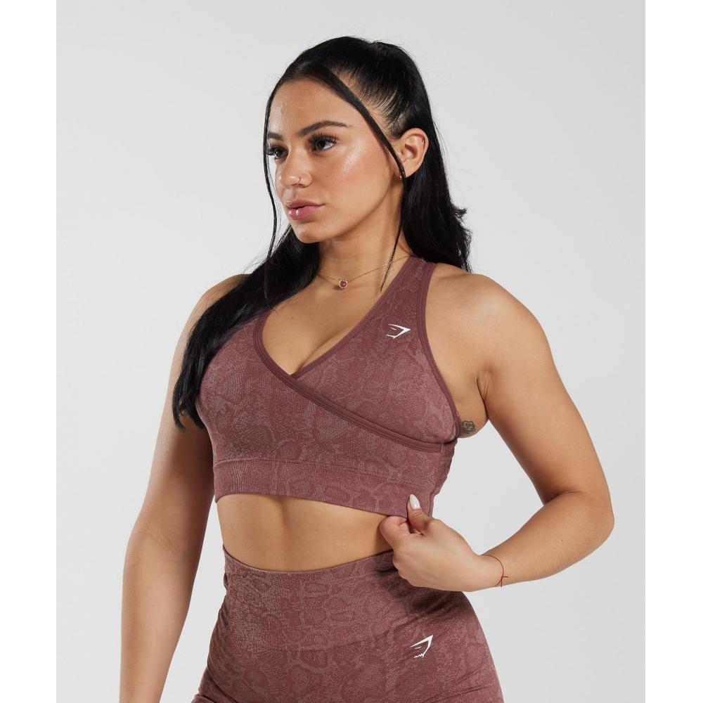 Gymshark Adapt Animal Seamless Sports Bra Modern Blush Pink Magenta Brown B6a4q Kbnb
