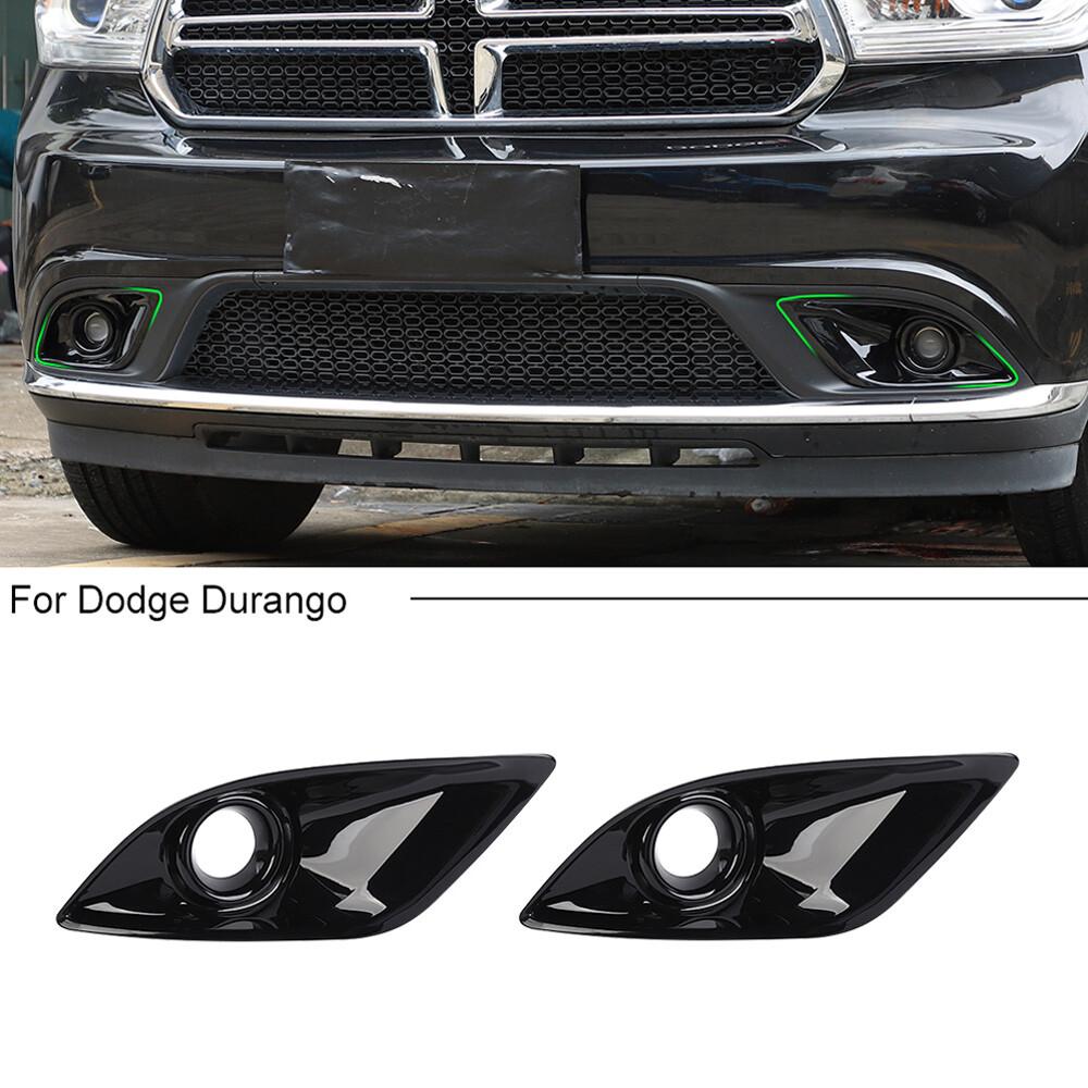 2PCS Front Fog Light Lamp Cover Bezels For Dodge Durango 2011+ Black Accessories
