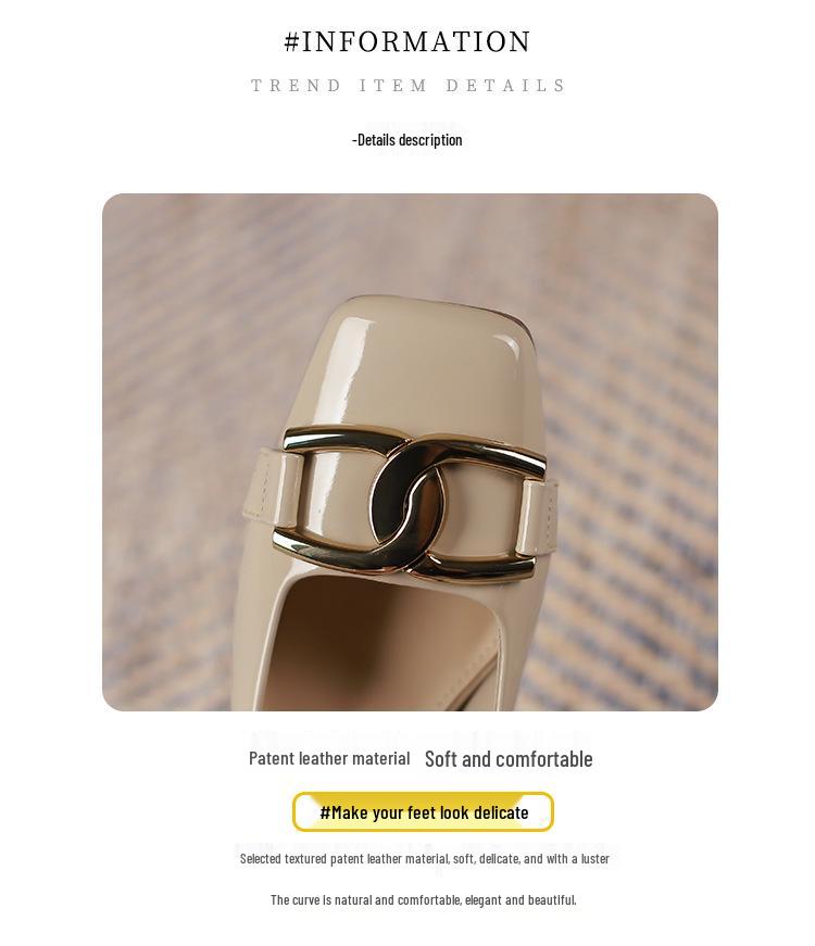 6388-5 Damen Stiletto-Absätze mit quadratischer Spitze - 2025 Herbst Französischer Stil, Bequem für Hochzeiten, Flaches Munddesign