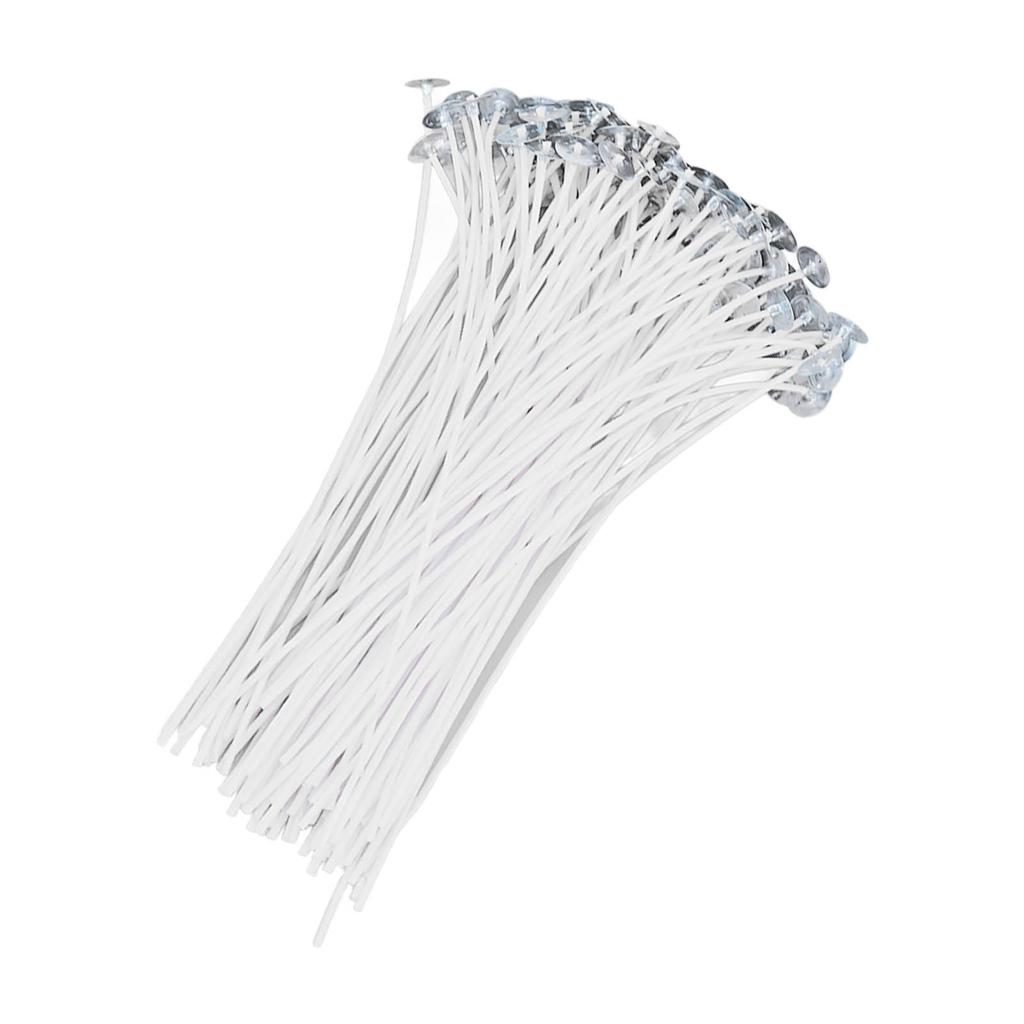 100PCS Candle Wick 20cm/7.9in Cotton Core White Plant Wax with Base for Candles DIY Making