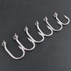 Pack of 10 Stainless Steel Fishing Hooks with Rings for Tuna and Yellowfin Longline Trolling Hooks with Triple Strengthened Thick Wire for Large Game