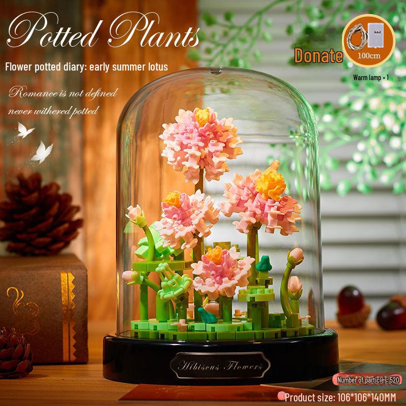Belledi Eternal Flower Building Blocks: Handmade Educational Toy Bouquet for Valentine's Day Gift