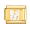 Fashion Golden 26 Letters A-Z Italian Links Charm Beads 9mm Stainless Steel Bracelet Jewelry DIY Hand Making
