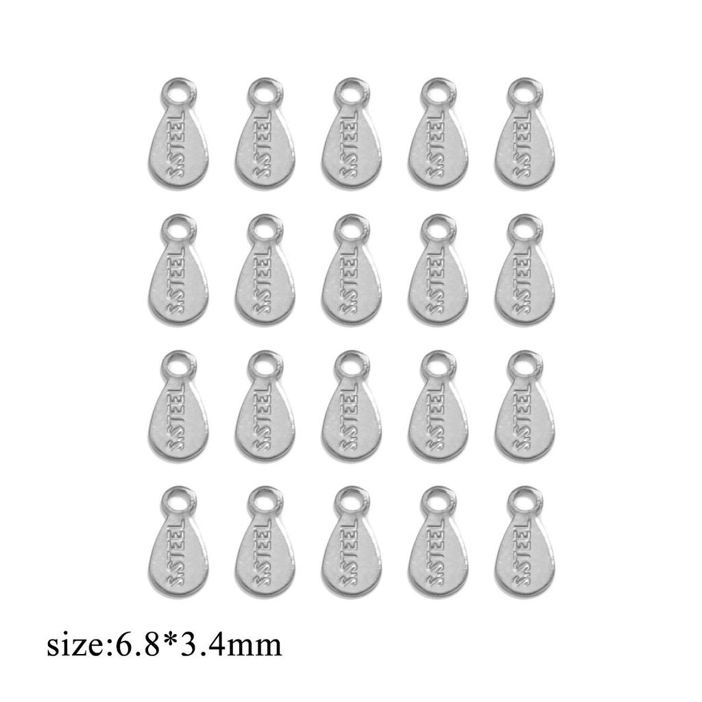 100pcs Stainless Steel Tail Chain Tag Real Gold Electroplated Small Pendant Accessories for Jewelry Making DIY Charms