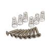 YJB PARTS Stratocaster Pickup Lever Switch Screw Inch with Springs + (Round Head) 8-Piece Set, Nickel,