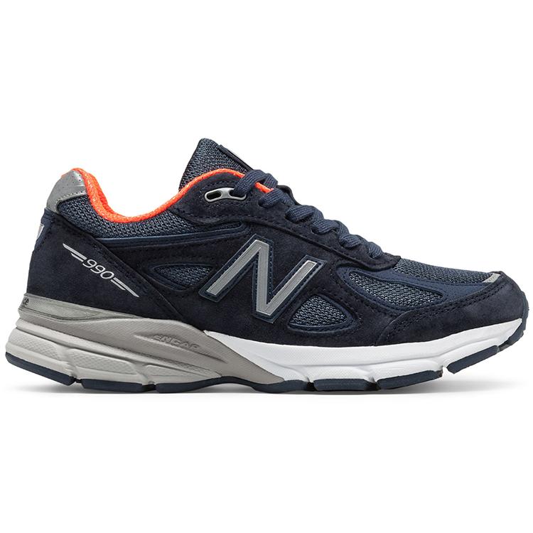 new New Balance 990v4 Made In Usa 'Navy Orange' Women's