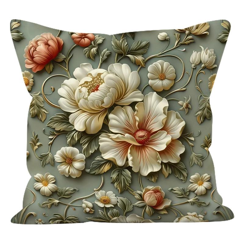 Flower Ultra-soft Throw Pillow Cover, Home Living Room Sofa Cushion Cover, Car Seat Lumbar Support Cover