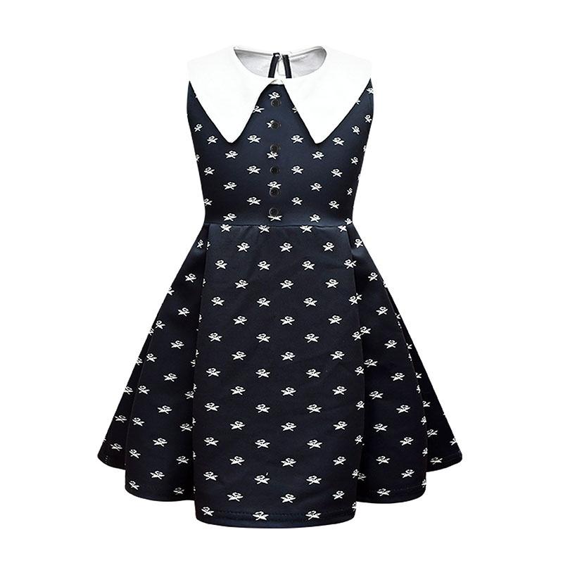 Mittwoch Addams Kleid Perücke Cosplay Kostüm Für Kind Mädchen Halloween Weihnachten Party