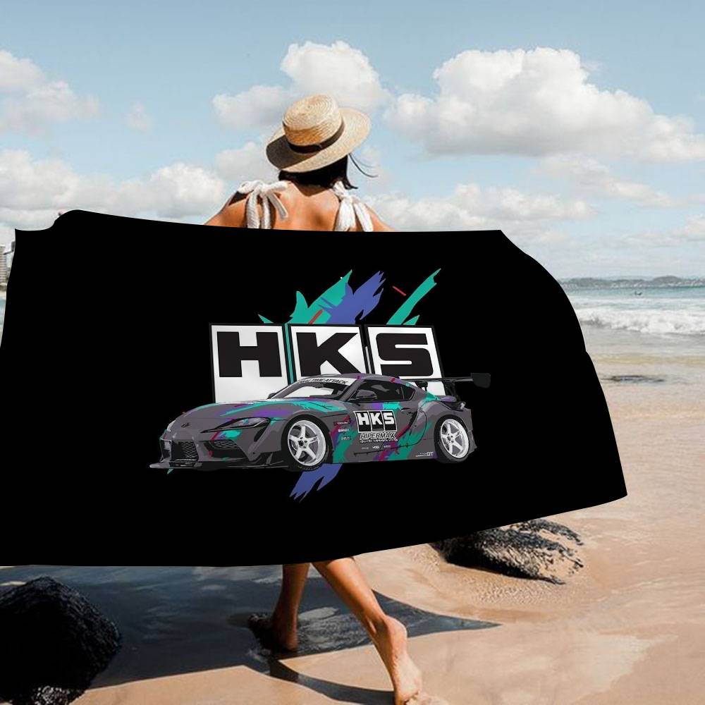 Sports Car HKS JDM Big Microfiber Beach Towels Quick Dry Towel Sand Beach Towels Pool Towel For Travel Swim Pool Yoga