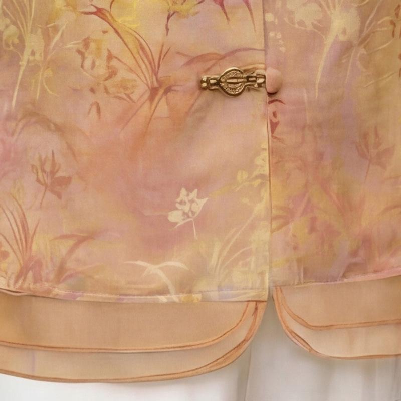 Mom's Elegant Seven-Sleeve Summer Shirt - 2026 Chinese National Style for Middle-Aged Women