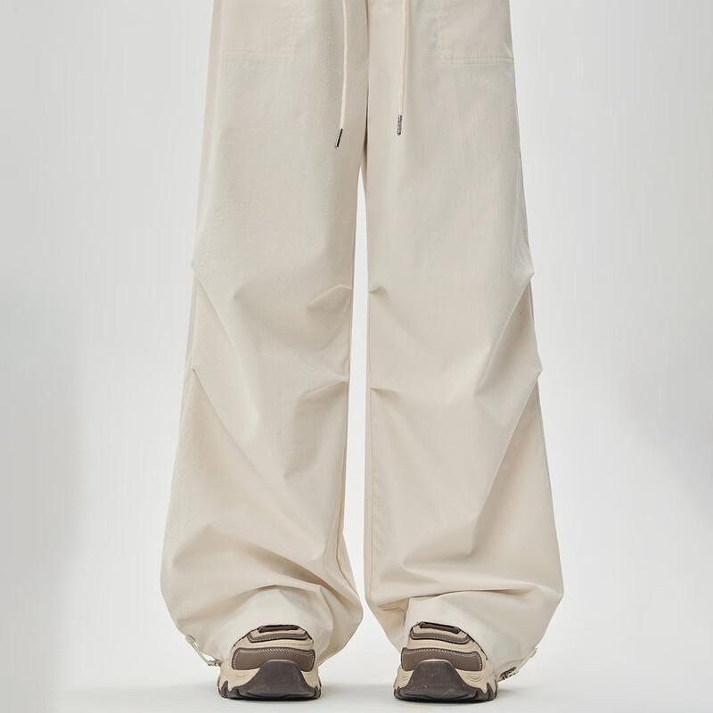 Women's High-Waist Drawstring Cargo Wide-Leg Pants