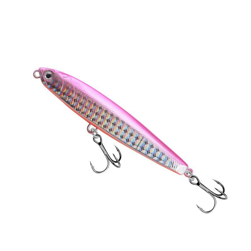 Sinking Pencil Ghost Fly Lure with Blood Groove Hooks - Hard Artificial Plastic Bait