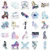50 Cartoon Laser Skating Girl Stickers Decorate Suitcase Notebook Waterproof Removable Stickers