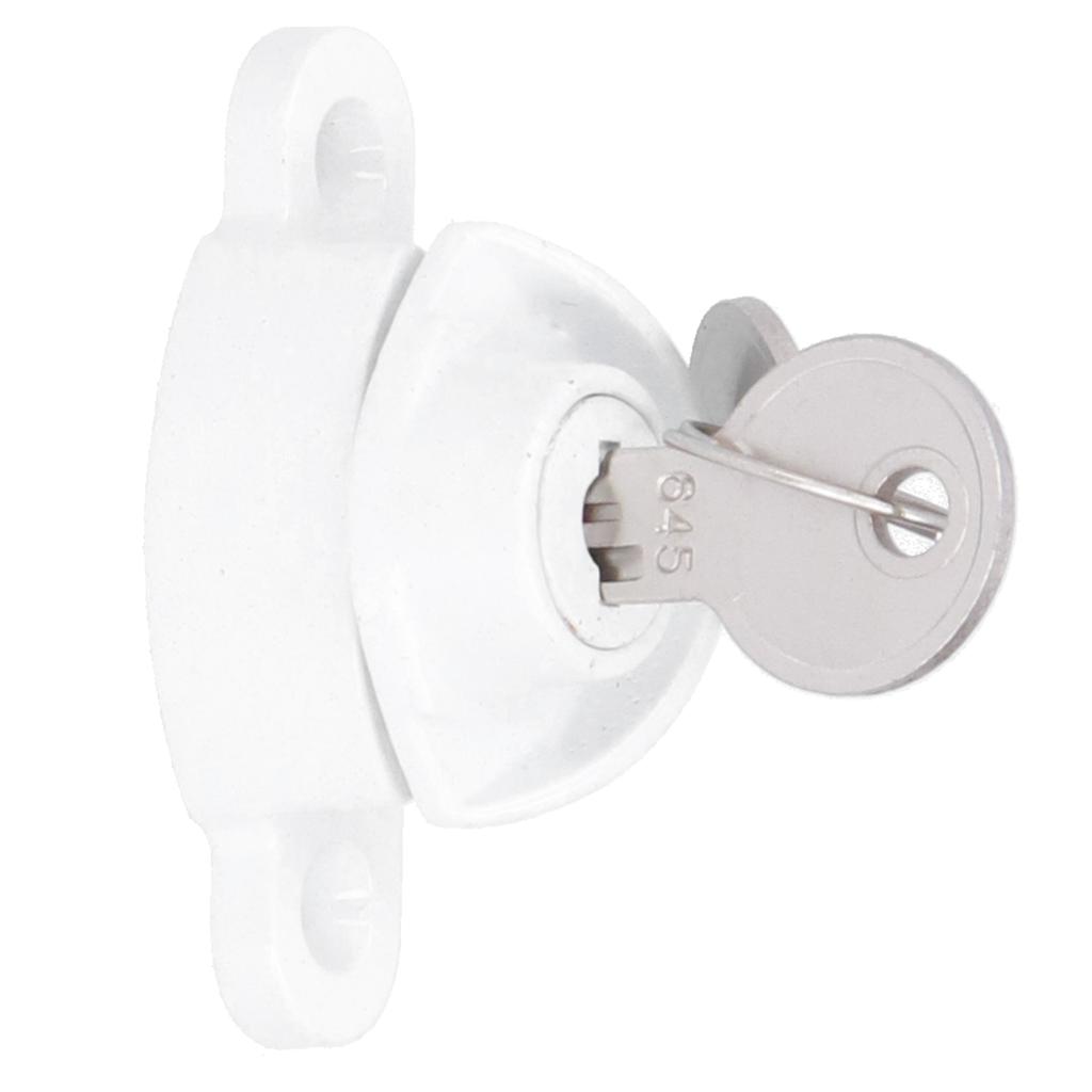 Fenstersicherung Kindersicherung Sicherheitsschloss Weiß Einbruchschutz Flügelverschluss Zinklegierung Schiebetürschloss