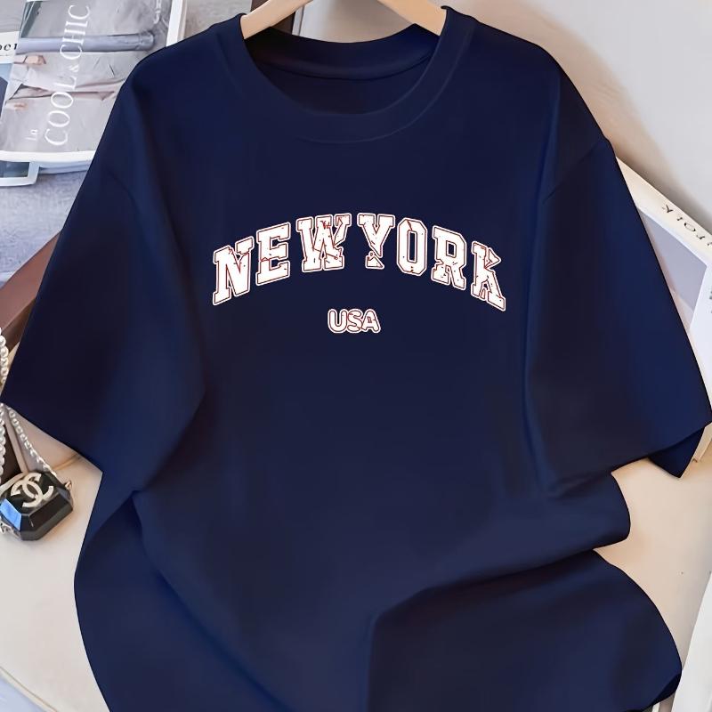 

New York USA Graphic T-Shirt,Soft Breathable & Fade-Resistant, Classic Fit for Daily Casual Wear XXL белый