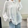 Spring Summer Shirt Women Lace Blouse Long Sleeve Basic Fashion Tops Tees Casual Loose White Tees
