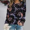 Fashionable round neck long sleeved printed casual loose streetwear