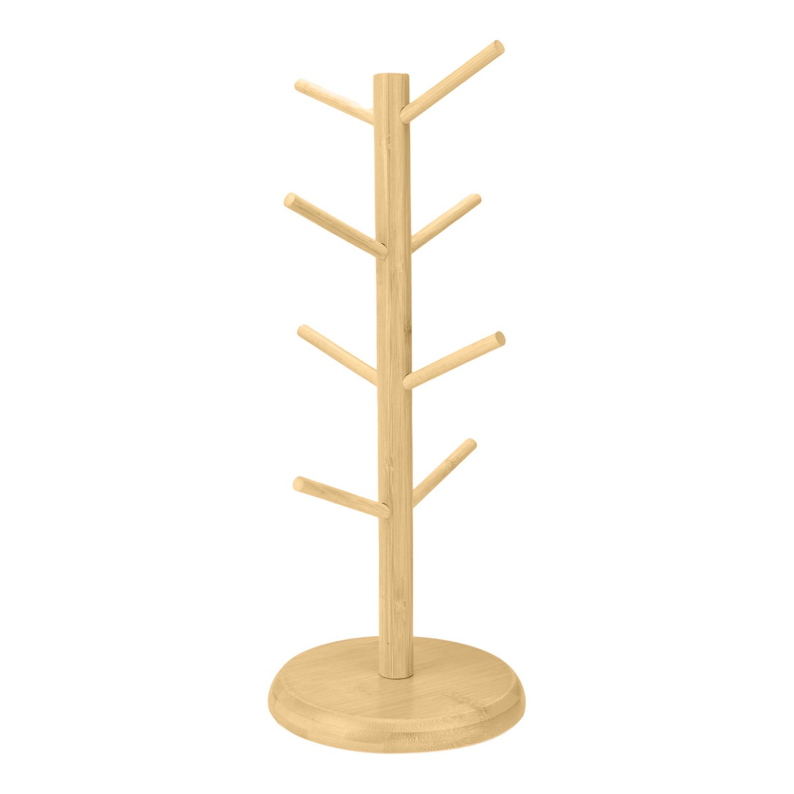 

Rotating Wooden Multi-Layer Cup Holder Rack Stand for Kitchen Countertop Storage and Organization with Multiple Arms for Cups and Mugs