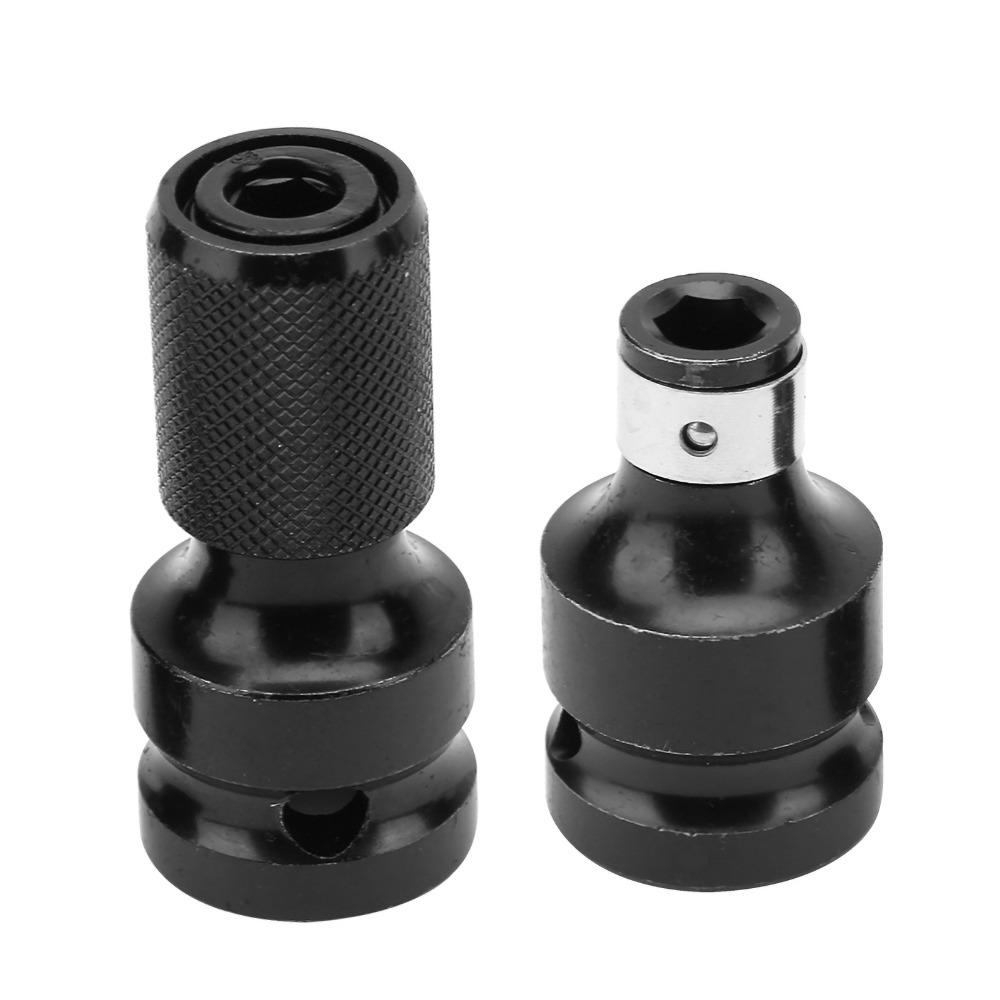 2pcs Hex Female Impact Wrench Adapter 1/2 to 1/4 Inch Hex Socket Adaptor For Impact Wrench